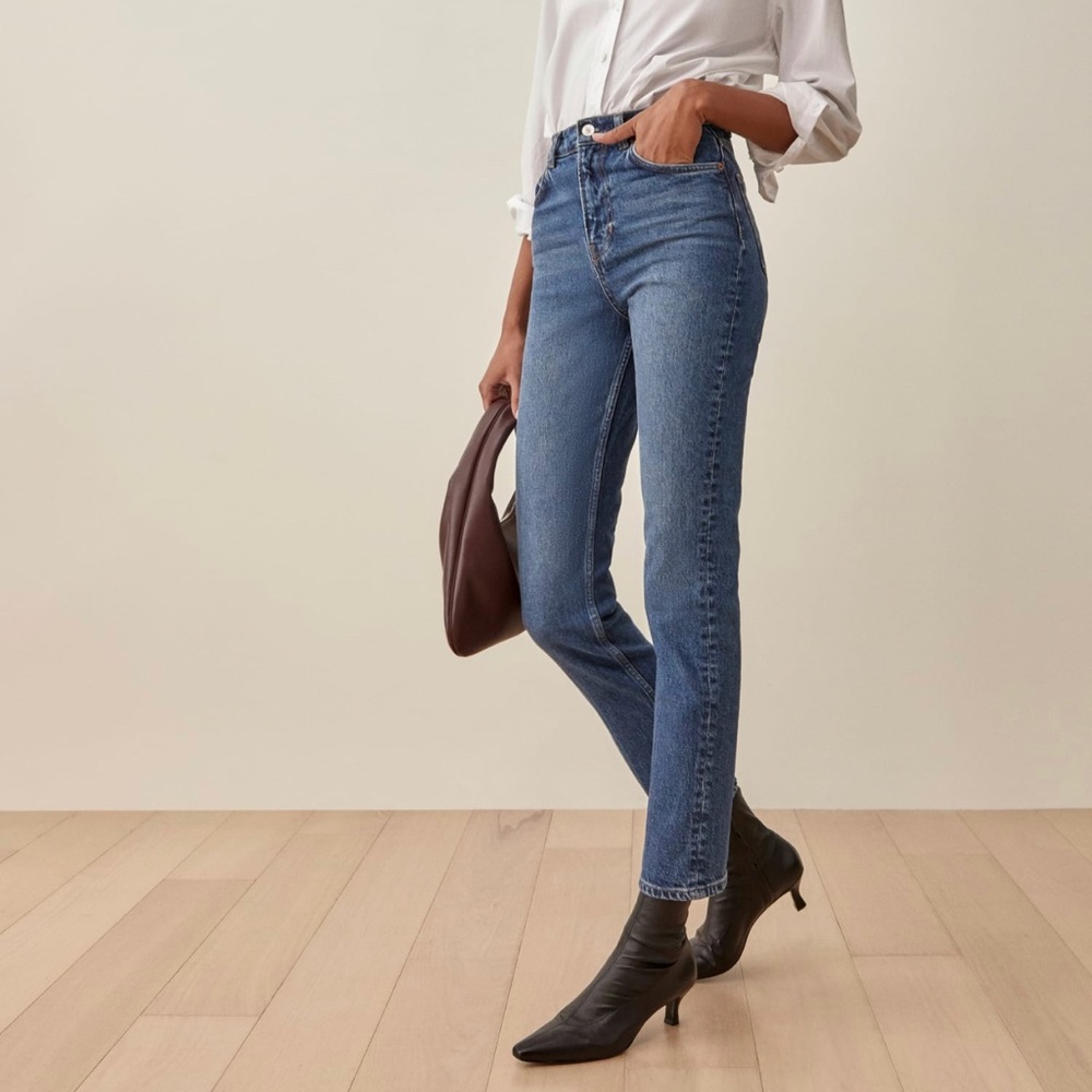 REFORMATION Liza High Rise Straight Jeans